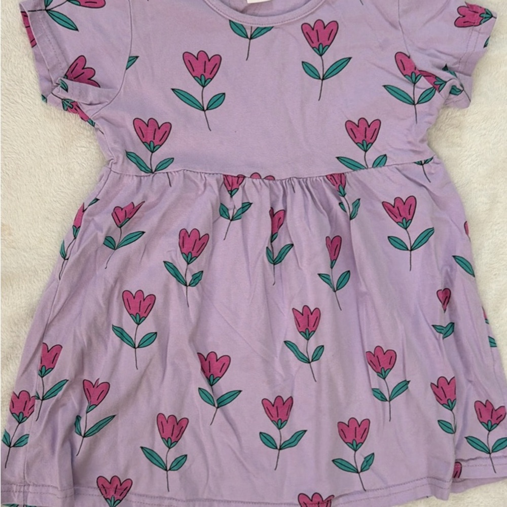 2 dresses! Girls Floral + Unicorn Short Sleeve Play Dresses 5T